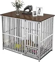 Side Table Dog Crate,Indoor Dog Crate,Chew Resistant Side Table With Tray And Double Doors,Dog Crate End Table,Wooden Dog Cage For Medium/Large Dog(50 * 31.9 * 36.2 in)