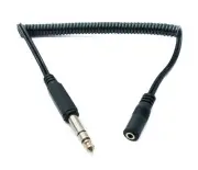 SYSTEM-S Audio Cable 60 CM Stereo Trs 6.35 MM Jack Plug To 3,5 MM Spiral