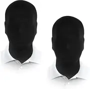 2 Pieces Full Face Mask, BW 2nd Skin Masks,Halloween Spandex Hood for Unisex Cloth