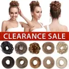 100% Real Human Hair Messy Bun Hair Extensions Wrap On Remy Scrunchie Piece Weft