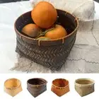 Yellow Brown Weaving Basket Multifunction Flower Basket For Home Decoration