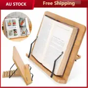 Protable Adjustable Bamboo Tablet iPad Cookbook Reading Book Stand Holder Rack