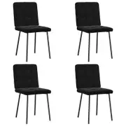 vidaXL Button-Tufted Dining Chairs 4 pcs Black Velvet Metal Legs 45 x 54 x 83 cm