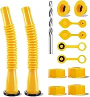 Gas Can Spout Replacement, 2-Kit Gas Can Nozzles Old Style Easy to Install, No-Spill Gas Can Nozzle Replacement, Upgraded Gas Can Spouts with Gas Can Vent Cap, Fit for Most 1/2/5/10 Gallon Cans