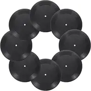 sourcing map PVC Plain Faux Blank Vinyl Records, Retro Vinyl Records for Home Studio Room Wall, Black, 10 Inch