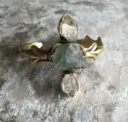 Break A Stone Medieval Cuff Fluorite Herkimer Diamond Hand carved Athens Greece