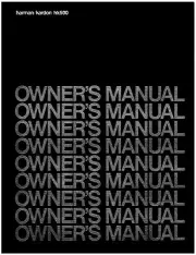 Harman Kardon HK500 Receiver Owners Manual