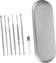 ASAKKURA 1 Set Stainless Steel Ear Cleaning Tool Kit Portable Spring Spiral Ear Wax Remover with Variety of Tools