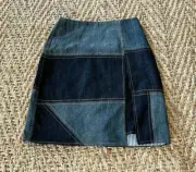 New! XS NWT Anthropologie Lili's Closet Patchwork Denim Skirt