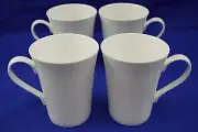Mikasa Lucerne White (4) MUGS, 4 3/8" 14 ounces (S43)