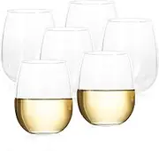 18-Ounce Acrylic Glassses Stemless Wine Glasses, Set of 6 Clear - Unbreakable, Dishwasher Safe, BPA Free…