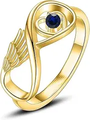 DOTUIARG Wing Cremation Ring for Ashes Memorial Urn Jewelry Human Pet Ash Holder Stainless Steel Funeral Keepsake for Women