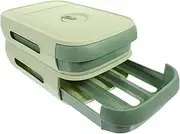 Type Egg Storage Box with Lid Stackable Refrigerator Egg Holder for Freshness Automatic Rolling Design Durable Material Space Saving Organizer