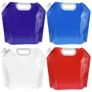 4Pcs 5L Collapsible Water Container Bag Plastic Storage Jug Bag Multicolor