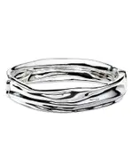 Ippolita Sterling Silver 925 Classico Crush Thin Hinged Bangle Bracelet