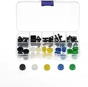 Total 50pcs 25pcs Button 25pcs Cap 12x12x7.3 mm Tact Tactile Push Button Momentary SMD PCB Switch with Cap