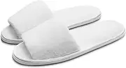 echoapple 5 Pairs Deluxe Open Toe White Slippers Spa, Party Guest, Hotel Travel