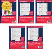 Money and Rent Receipt Books, 3-Part Carbonless, 7-5/8" X 10-7/8", Bound Wraparo