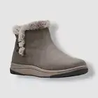 Cloudsteppers By Clarks Women's Green Breeze Fur Cozy Booties Shoe Size 8