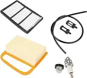 DEMULAX Air Filters Set, for TS410, for, service kit, for, disc cutter service kit TS420 Concrete Cutoff Chop Saw Parts Replace Kit with Fuel Filter and Primer Bulb Auxiliary Filter Spark Plug Air F