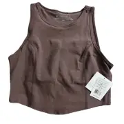 Beyond Yoga Women's Spacedye Motivate Cropped Tank Large NEW Brown Taupe Bra