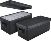 CD Storage Boxes - Pack of 2 CD Case Holder - 13.2" x5.9" x 5.3", Container H...