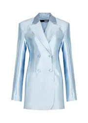 Rotate Birger Christensen Satin Mini Blazer Dress - Light Blue - 40 (UK12 / M) 40 (UK12 / M)
