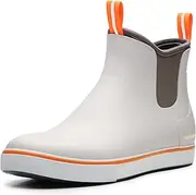 [Furuian] Men's Deck Boots Fishing Boots Waterproof Rain Boots Ankle Booties Slip On Neoprene Rubber Footwear Chelsea Boots Men botas para hombre for Gardening Fishing Boating Camping Sailing