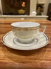 RAYNAUD "POLKA" IVORIE TEA CUP & SAUCER, NWT!
