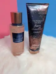 NEW!! Victoria's Secret Bare Vanilla Starlit Fragrance Mist 8.40z & Lotion 8oz