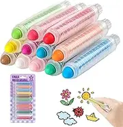 Pack of 12 Chalk Pens for Blackboard, Washable, Dust-free Chalk with Adjustable Chalk Holder, Non-Toxic Colour Chalk for Children, Rotating Coloured Chalk for School, Office, Study, Crafts, Drawing