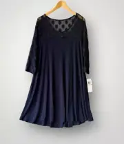 NWT Nina Leonard Dress Women Size 1X Blue