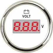 Digital Voltmeter Volt Gauge Meter Voltage Meters 52 Mm for Motorcycle Car Boat Truck ATV AMP Yacht with Red Backlight 12-24V Voltmeter(WS)