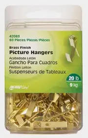 Hillman AnchorWire 20 lb. Steel Standard Picture Wall Hanger Hooks 60 pk 42083