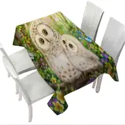 Cute Wildlife Animal Art Adorable Owls Tablecloth