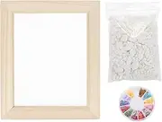 sourcing map Paper Making Screen with Decorate Sequins Wooden Paper Making 7.1" x 15" Papermaking Frame Kit for DIY Paper Craft Making Cards, Bookmarks