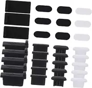 CHILDWEET 40pcs USB Type Dust Plugs Silicone Phone Port Stoppers for Devices Adhesive Protective Cover Prevents Dust Fluff Damage Random Color