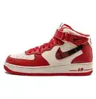 Nike Air Force 1 Mid 07 LX White Red Leather Basketball Sneaker Men´s 13