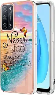 [ILING] Mobile Phone Case for Oppo A16/A16s/Oppo A54s/A54 4G/Oppo A53S 5G, Shockproof Protective Case for Women, Colourful Silicone Case with Cute Pattern, Protect The Camera Bumper Case (Dunsty)