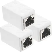 KICHOUSE 3pcs White Connectors Cable Cat6 Cat5e Cat5 Ethernet Coupler Easy Install for Home Office