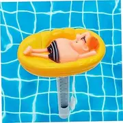 Pool Thermometer Floating Easy Read, Cartoon Man Pool Temperature Thermometer with String, Temperature Gauge for Swimming Pools, Spa, Hot Tubs