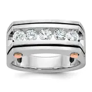14k White/Rose Gold Two-tone Gold White/Rose Gold Men's Satin Diamond Ring Mounting