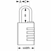 Master Lock Padlock, Set Your Own Combination Lock, 4-Digit Combination Lock, Bl