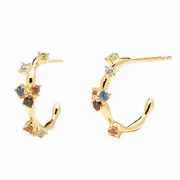 PDPaola Ar Five Gold U Earrings 18k Gold Plated