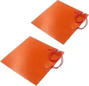 2 PCS Silicone Rubber Heating Pad Heating Baking Mats Electric Blanket Flexible Mat 12V 30W 200℃ Max (100X100mm)