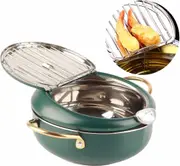 Small Stainless Steel Deep Fryer Pot with Thermometer - 2.2L Capacity