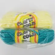 Lot of 2 Vintage Unused Crafty Cord Braided Macrame Knotting Yellow & Turquoise