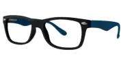 MODERN OPTICAL CRAZE UNISEX PLASTIC EYEGLASSES 50-18-140 BLK/BLU W/ SOFT CASE