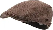 [SAFIGLE] Outdoor Beret Hat for Men Men's Beret Cap Adjustable Vintage Style Breathable Knit Fashionable and Warm Coffee