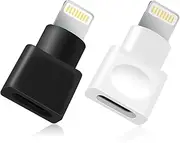 xsdtech 2-Pack Lightning Extender Adapter, Compatible with i-OS Phone and i-OS Pad, Supporting Audio, Video, Data Transfer and Charging (Black+White)
